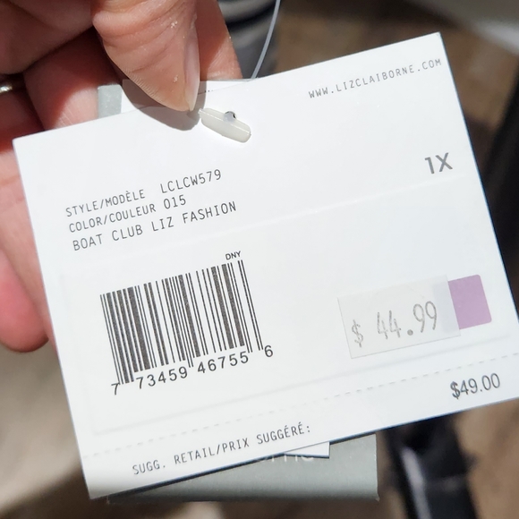 NWT- Liz Claiborne quarter sleeve striped shirt - Picture 3 of 4